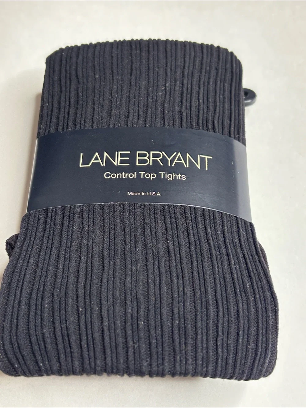 Lane Bryant Black Ribbed Control Top Tights